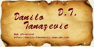Danilo Tanazević vizit kartica